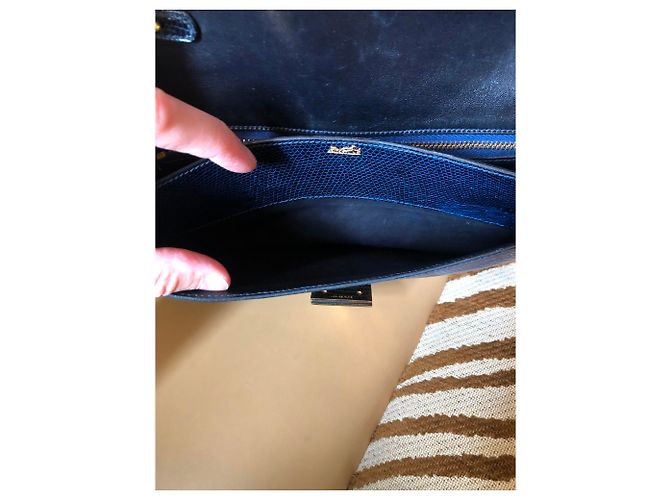 Médor Hermès Medor Tasche Marineblau - Ansicht 8