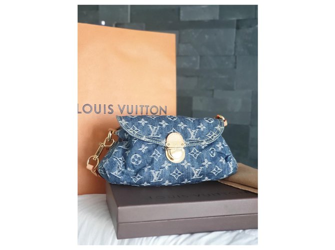 Louis Vuitton Pleaty Denim Blu - vista 16