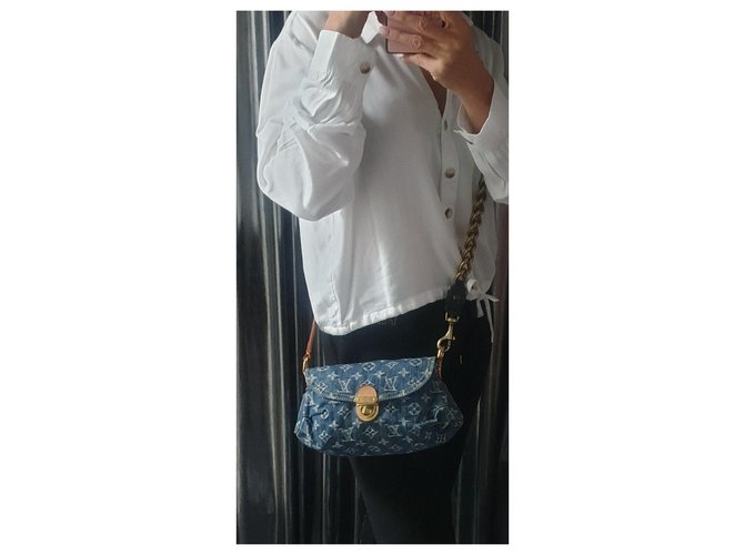 Louis Vuitton Pleaty Denim Blu - vista 19