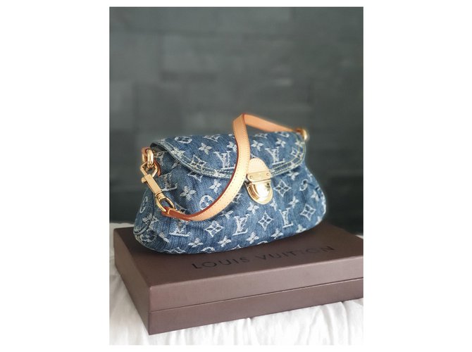 Louis Vuitton Pleaty Denim Blu - vista 5