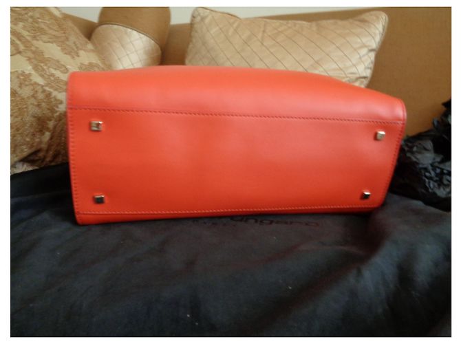 Borsa tote Emanuel Ungaro con logo corallo in pelle - vista 10