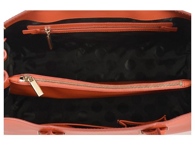 Borsa tote Emanuel Ungaro con logo corallo in pelle - vista 3
