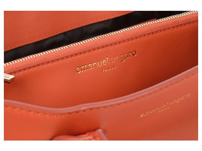 Borsa tote Emanuel Ungaro con logo corallo in pelle - vista 4