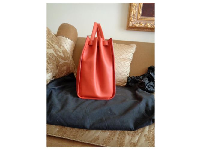 Borsa tote Emanuel Ungaro con logo corallo in pelle - vista 8