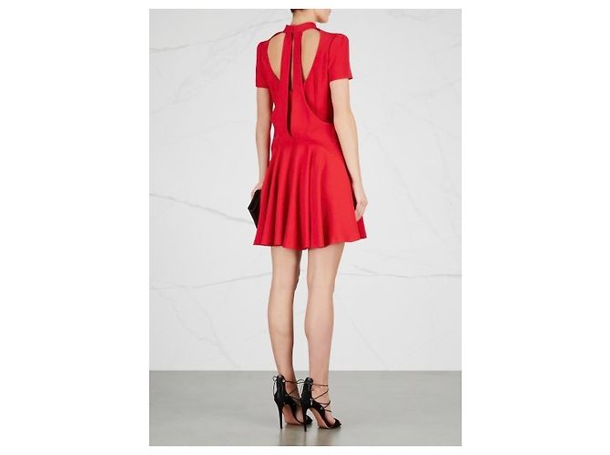Alexander McQueen - rotes Kreppkleid - Ansicht 4