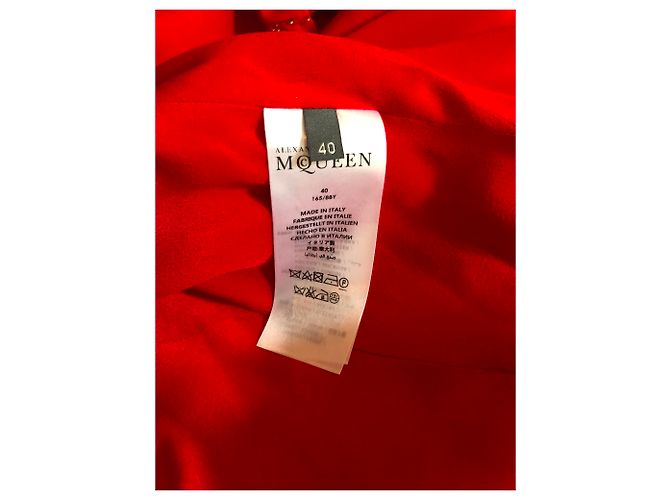 Alexander McQueen - rotes Kreppkleid - Ansicht 6
