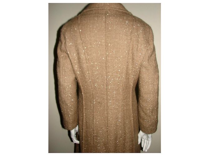 Abrigo de Alberta Ferretti de lana beige y dorado Caramelo - vista 10