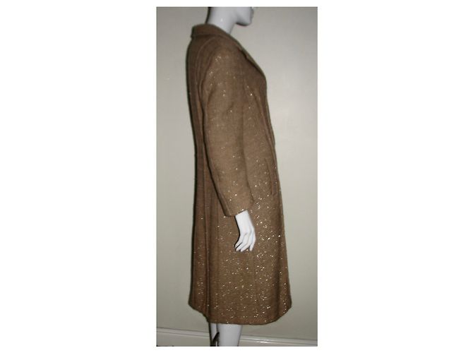 Abrigo de Alberta Ferretti de lana beige y dorado Caramelo - vista 11