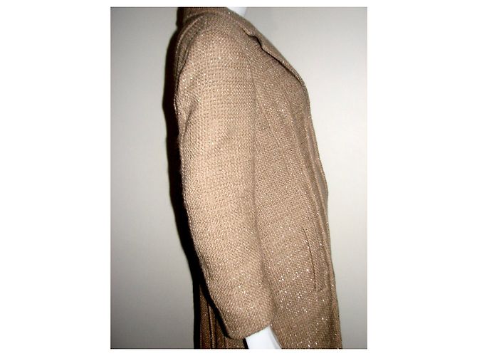 Abrigo de Alberta Ferretti de lana beige y dorado Caramelo - vista 12
