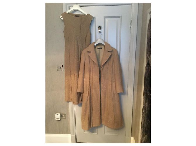 Abrigo de Alberta Ferretti de lana beige y dorado Caramelo - vista 13