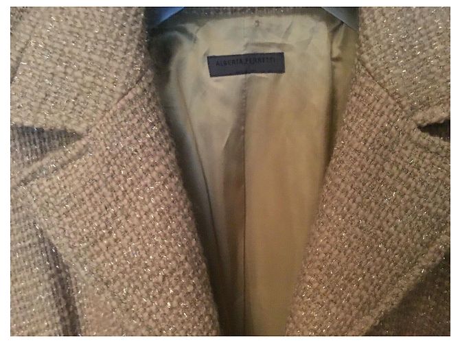 Abrigo de Alberta Ferretti de lana beige y dorado Caramelo - vista 15