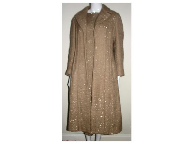 Abrigo de Alberta Ferretti de lana beige y dorado Caramelo - vista 2