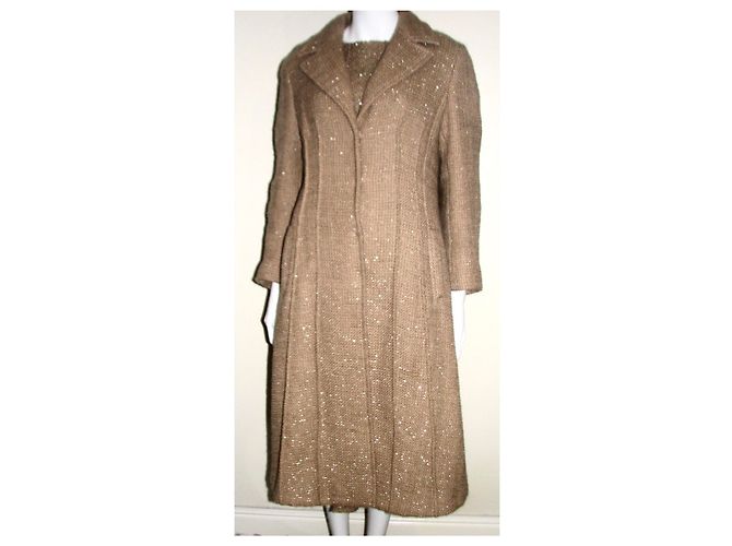 Abrigo de Alberta Ferretti de lana beige y dorado Caramelo - vista 4