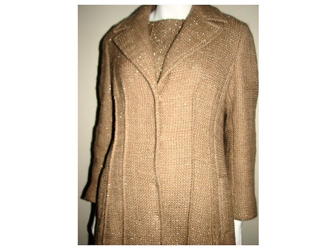Abrigo de Alberta Ferretti de lana beige y dorado Caramelo - vista 5