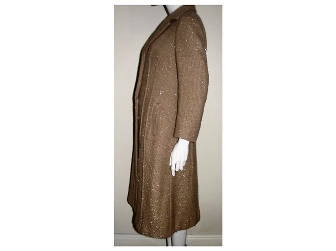 Abrigo de Alberta Ferretti de lana beige y dorado Caramelo - vista 7