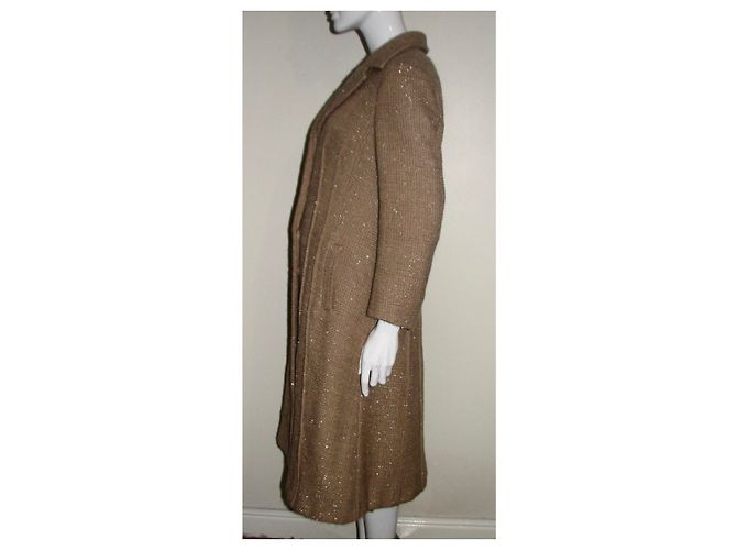 Abrigo de Alberta Ferretti de lana beige y dorado Caramelo - vista 8