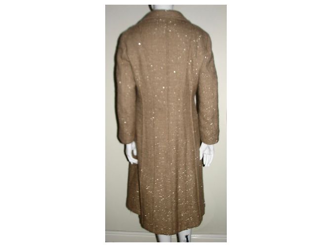 Abrigo de Alberta Ferretti de lana beige y dorado Caramelo - vista 9