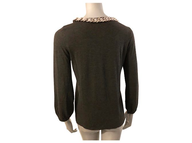 Top Love Moschino Gris Carbón de Viscosa con Cadena Gris antracita - vista 2