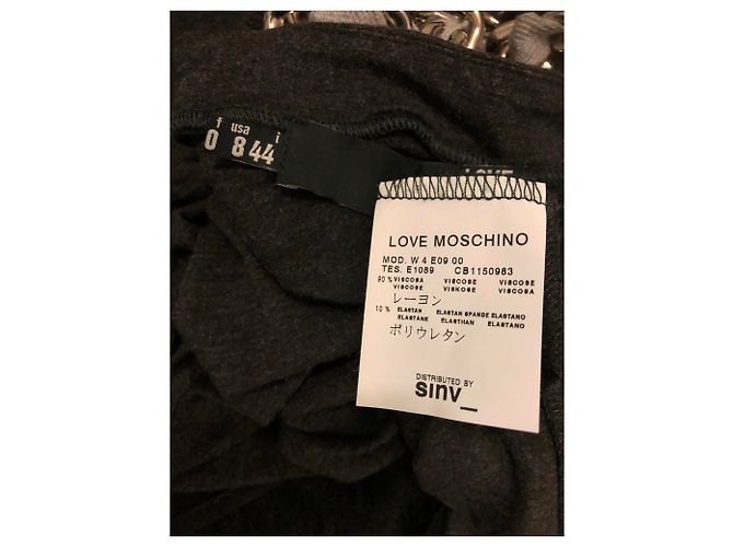 Top Love Moschino Gris Carbón de Viscosa con Cadena Gris antracita - vista 5