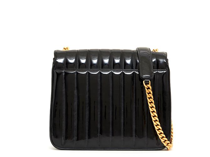 Saint Laurent VICKY GRANDE PATENTE PRETA - vista 3