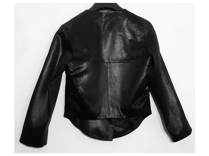 Helmut Lang Giacca corta lucida nera Nero - vista 2