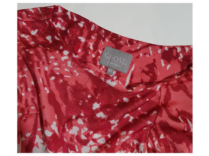 Ghost London Kleid Rosa Viskose Pink Weiß - Ansicht 3