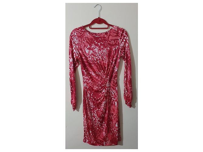 Ghost London Kleid Rosa Viskose Pink Weiß - Ansicht 4