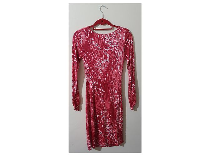 Ghost London Kleid Rosa Viskose Pink Weiß - Ansicht 5