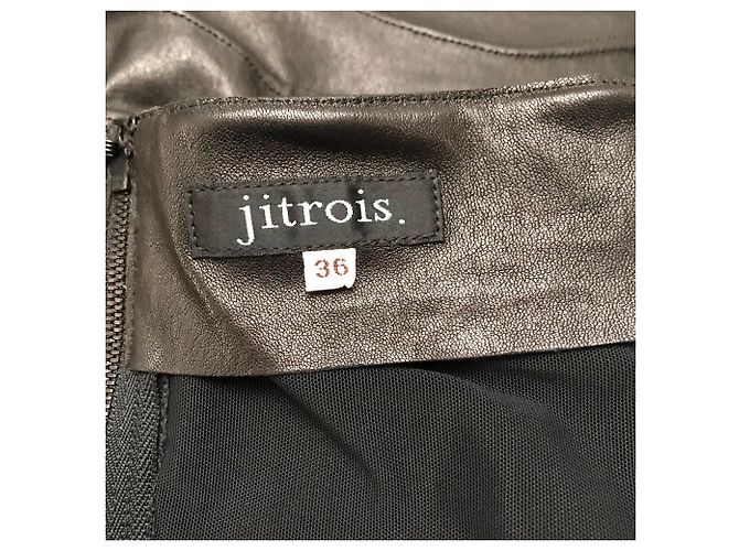 Jitrois Bustierkleid aus schwarzem Lammleder - Ansicht 2