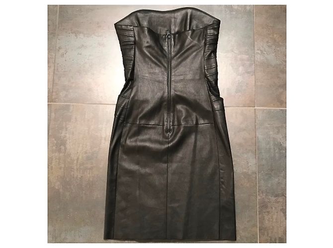 Jitrois Bustierkleid aus schwarzem Lammleder - Ansicht 6
