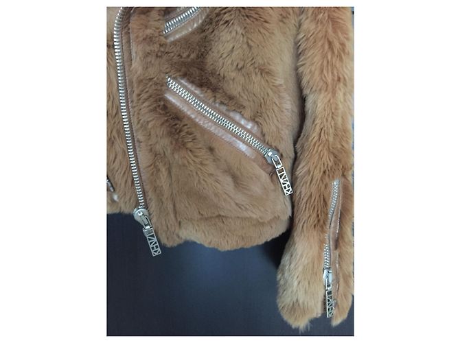 Chaqueta Biker Kenzo de Piel de Canguro Mostaza Talla 36 - vista 4
