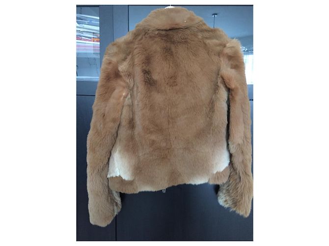 Chaqueta Biker Kenzo de Piel de Canguro Mostaza Talla 36 - vista 5