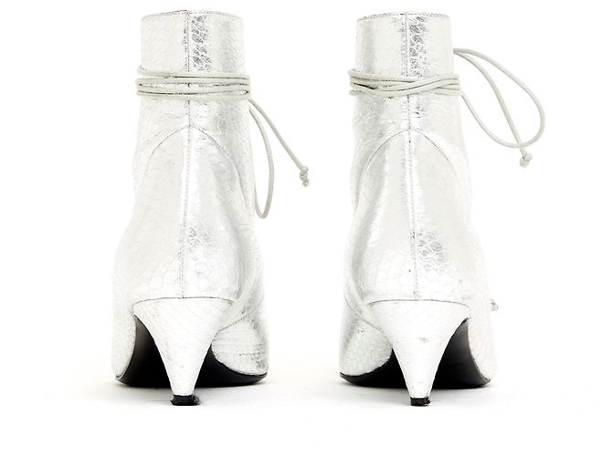 Botas Saint Laurent Cat 5 de piel exótica plateada 37 Plata - vista 4