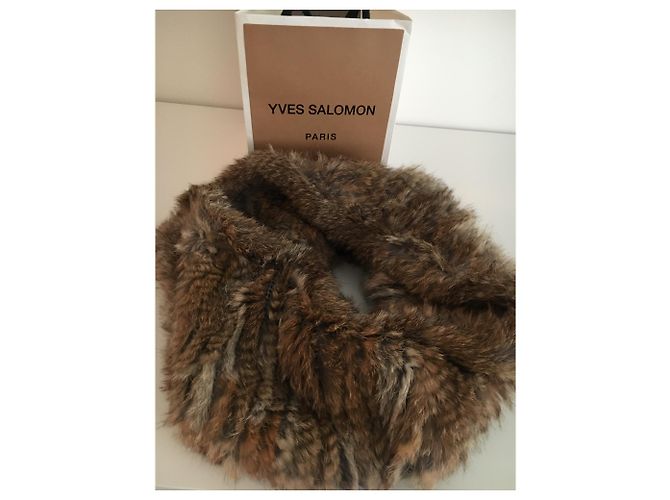 Collo di pelliccia yves salomon Marrone chiaro - vista 3