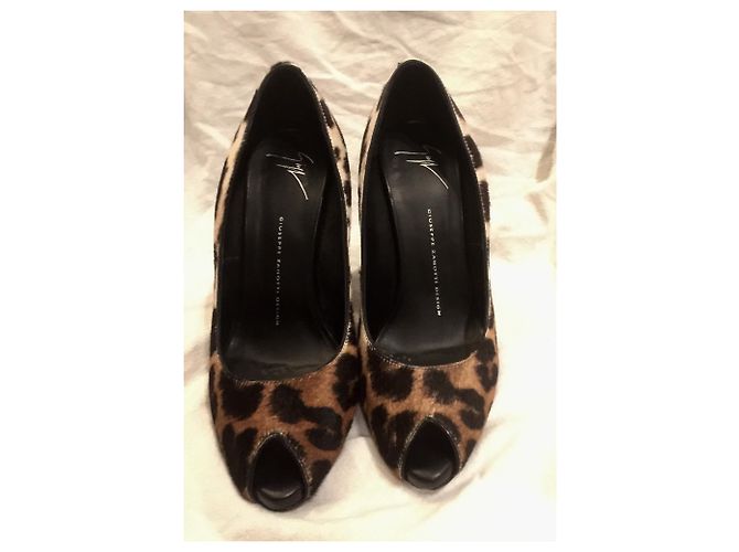Giuseppe Zanotti Leopardenfell Peeptoes Braun Beige Leopardenprint Karamell - Ansicht 10