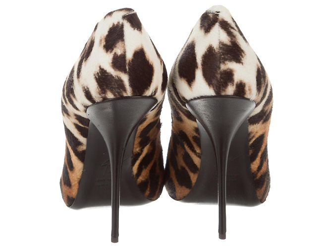 Giuseppe Zanotti Leopardenfell Peeptoes Braun Beige Leopardenprint Karamell - Ansicht 4
