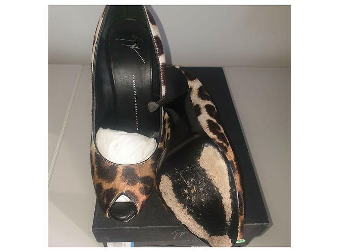 Giuseppe Zanotti Leopardenfell Peeptoes Braun Beige Leopardenprint Karamell - Ansicht 6