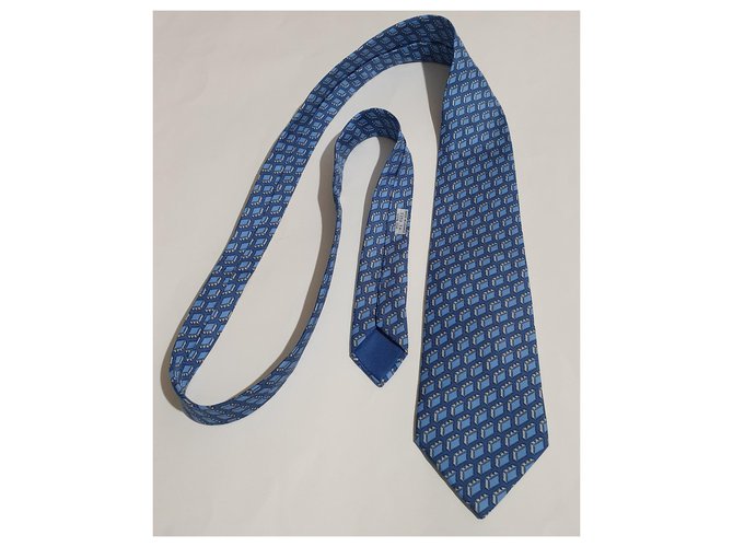 Hermès Silk Tie Blue - view 2