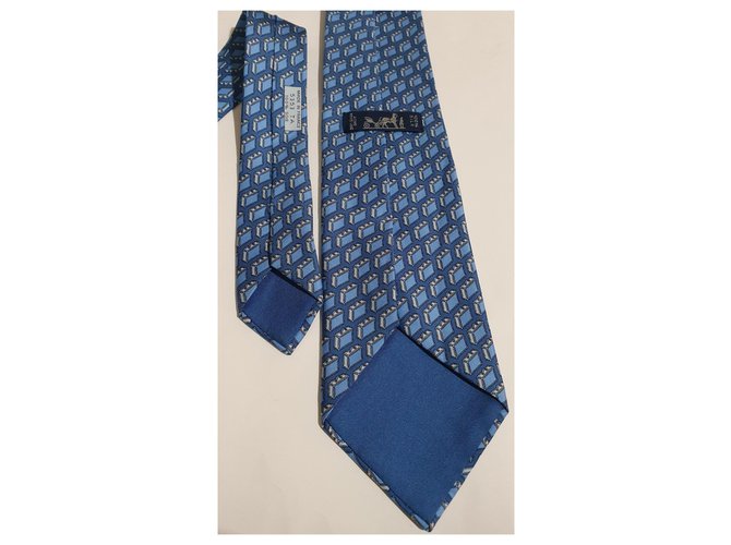 Hermès Silk Tie Blue - view 3