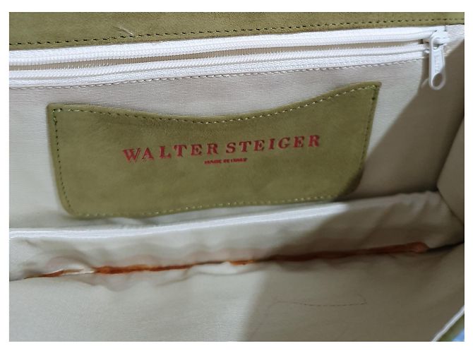Mini borsa Walter Steiger verde in scamosciato e pelle - vista 7