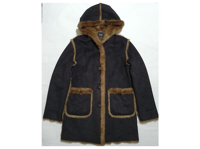 Abrigo Dennis Basso Marrón Negro Poliéster Castaño - vista 10