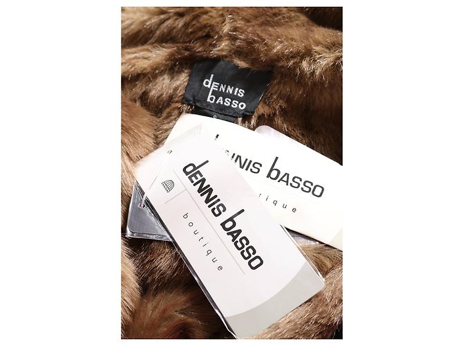 Abrigo Dennis Basso Marrón Negro Poliéster Castaño - vista 3