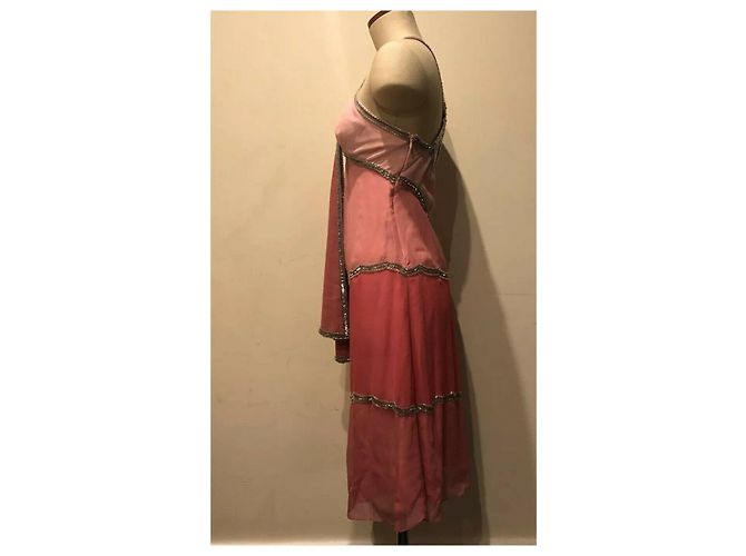 Temperley London Verziertes Seidenkleid Pink - Ansicht 3