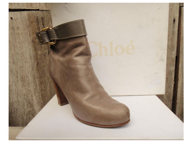 Chloé Lederstiefeletten taupe Größe 40 - Ansicht 10