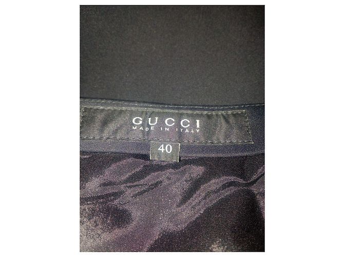 Falda corta negra Gucci con recortes de cadera de algodón Negro - vista 5