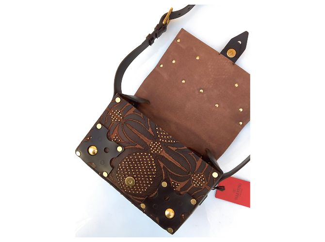 Borsa a tracolla Valentino Africa in pelle marrone - vista 2
