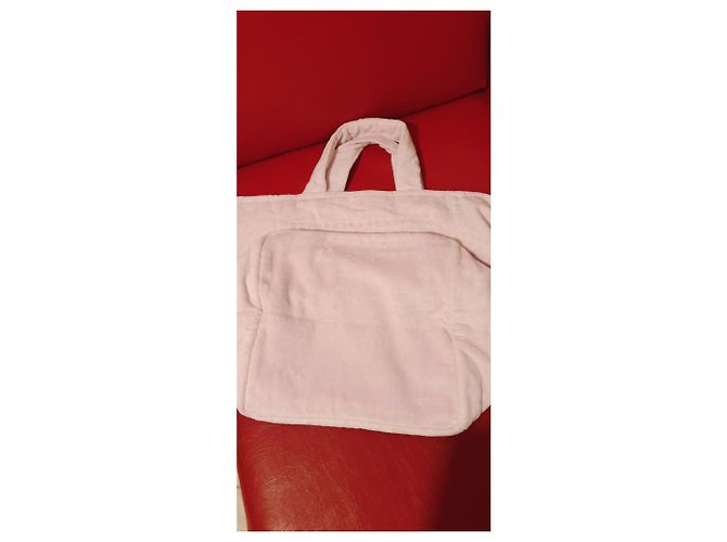 Borsa in cotone rosa Chanel - vista 10