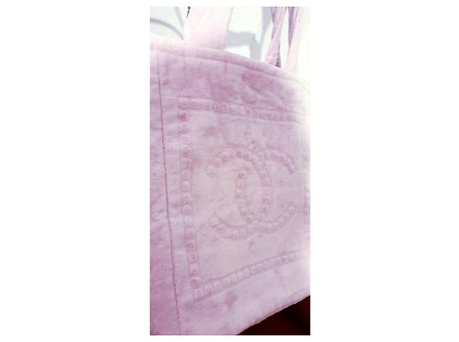 Borsa in cotone rosa Chanel - vista 11