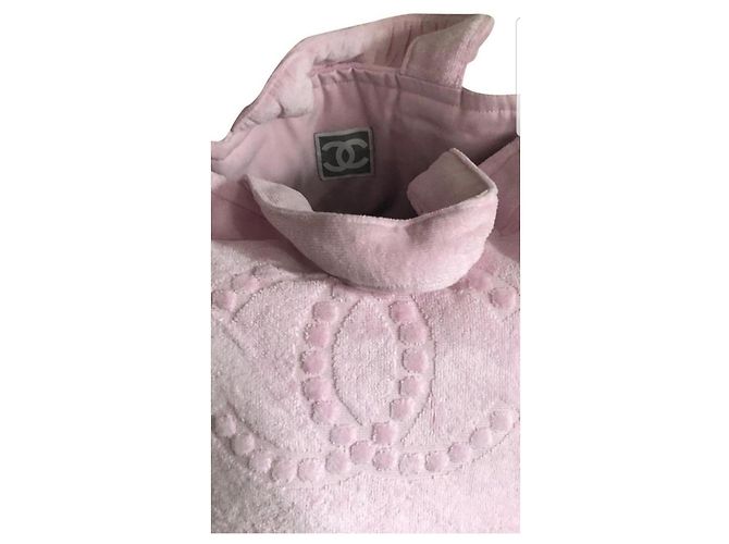 Borsa in cotone rosa Chanel - vista 14