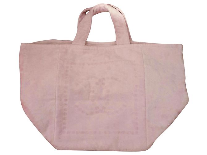 Borsa in cotone rosa Chanel - vista 2